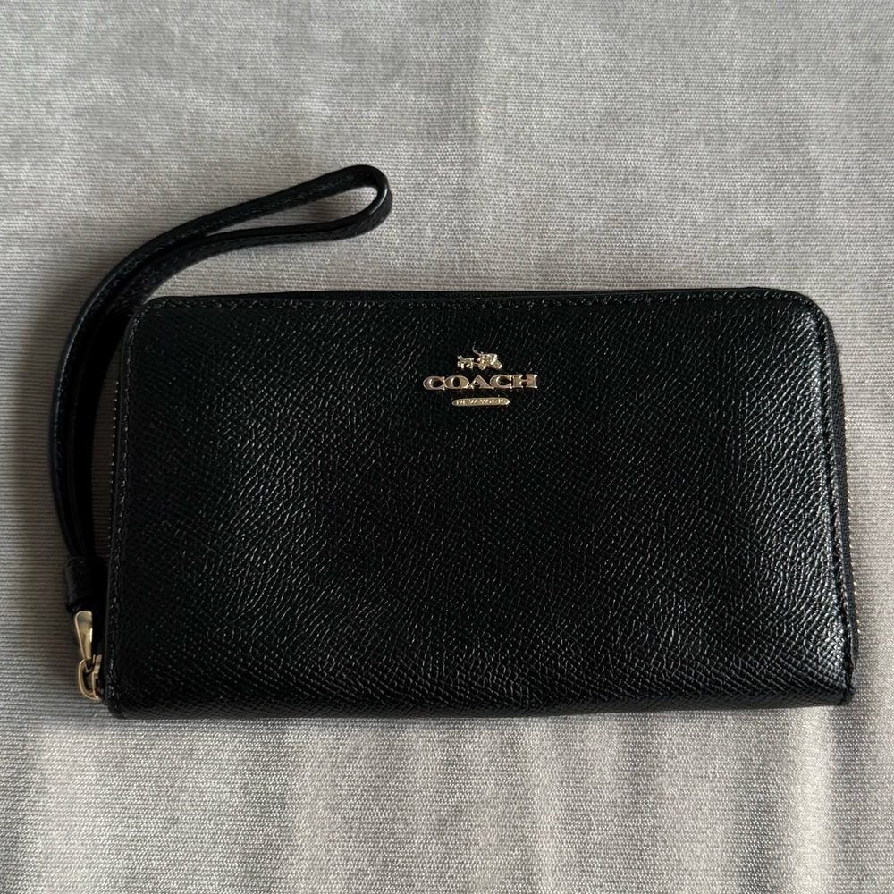 Coach Black Leather Wristlet